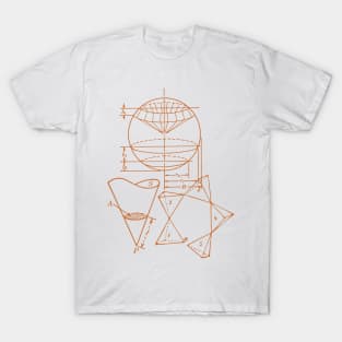 Vintage Math Diagrams - sepia T-Shirt